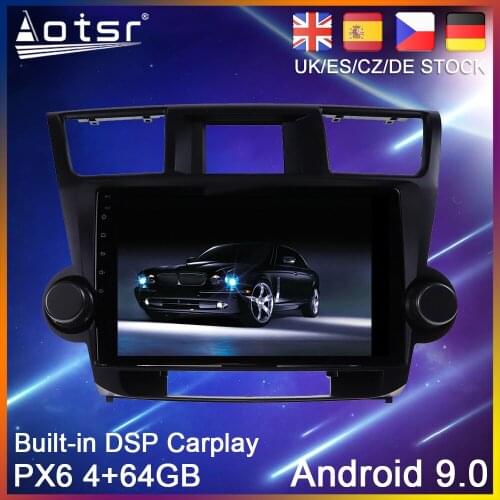 Android 10 PX6 Car radio Player GPS Navigation For Toyota Highlander 2007-2013 Auto Stereo 2din Multimedia Video Player HeadUnit