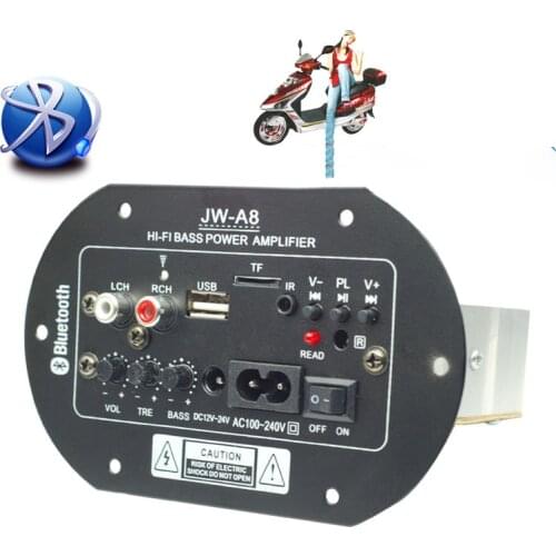 KYYSLB 12V24V110V 220V A5 A8 Bluetooth Car Amplifier Power Car Enthusiast Subwoofer Amplifier Board Card USB with Remote Control