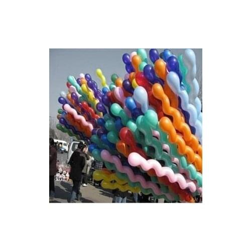Free Shipping100Pcs/Lot Colorful Long Spiral Latex Screw Balloons , Festival Party Decoration Ballons