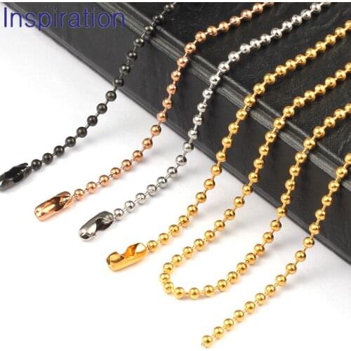 18'' 20'' 24'' 28'' 32'' Beads Chain gold rose gold black Colors Stainless Steel Chain Necklace For Pendant Necklace