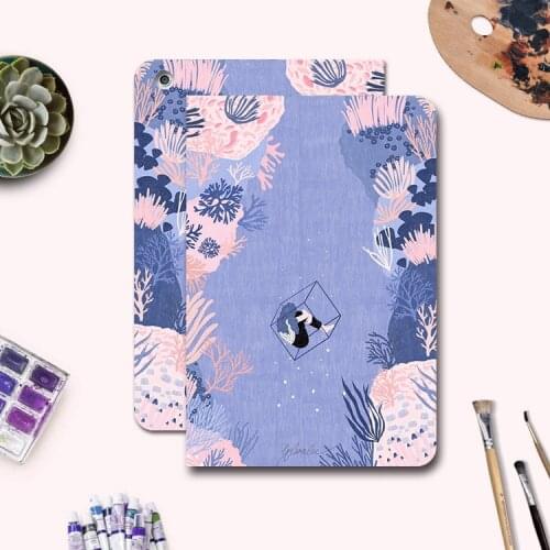 For Ipad Air 3 Mini 4 5 9.7 10.5 Case Illustration Simple and Ultra-thin Protective Cover Book-style Anti-fall and Dust-proof