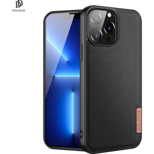 Case For iPhone 13 Pro Max 6.7'' DUX DUCIS Fino Series Woven Fabric Back Case Protecting Case Support Wireless Charging Supper