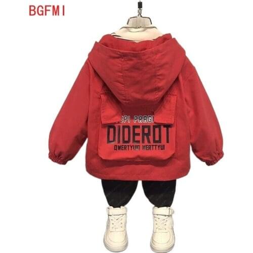 Kids Clothes Sports Coat Baby Boys Cotton Zipper Lined Jacket for Spring Autumn Pocket Girls Casual Letters Hooded Trench Jacket