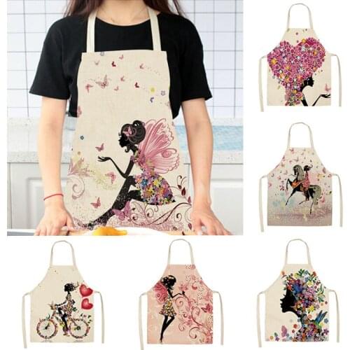 Butterfly Girl Print Apron Cute Dog Baking Accessories Aprons for Women Apron Kitchen Cooking Accessories Cafe Kitchen Apron