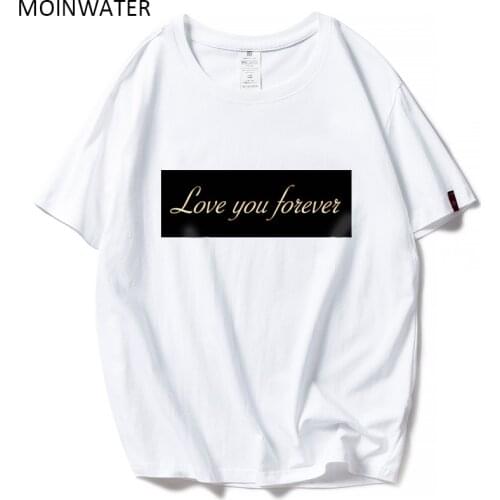 MOINWATER Womens New High Street T shirts Women Casual Cotton Tops White T-shirts Lady Tees Female Summer Tops MT1917