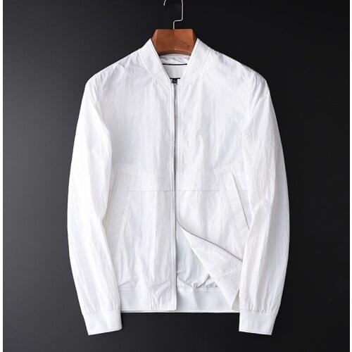 21N Stand Collar Male Jacket Plus Size 4xl Spring Slim Fit White Mens Jackets And Coats Luxury Patch Embroidered Man Jackets