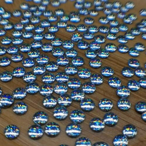 Laser Bright Rhinestone Glue-On AA Nailhead 3MM/4MM/5MM Round Metal Studs Glitter 3D Nail Accessories Diy Nail Ornaments