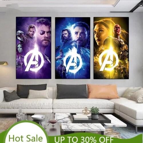 Marvel Avengers Superhero Captain America Canvas Painting Anime Spiderman Iron Man Poster Print Wall Art Home Decor Picture
