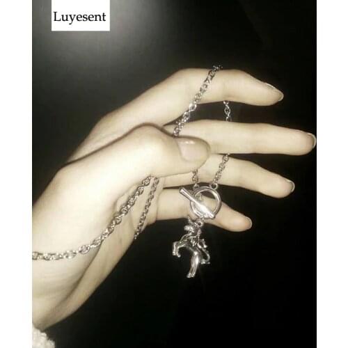 Punk Metal Cool Unicorn Unisex Chains Necklaces Man Women Hip Hop Couple Fashion Animal Necklace Gothic 2021 New Accessories Hot