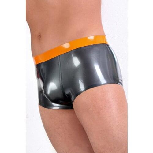 Fashion Sexy Rubber Boxer Shorts Panties Fetish Latex Male Lingerie Underwear Plus Size Hot Sale