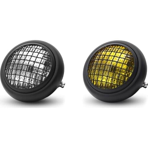 Motorcycle Headlight Retro Vintage Round Mesh Grill Mask Lampshade Round Lamp