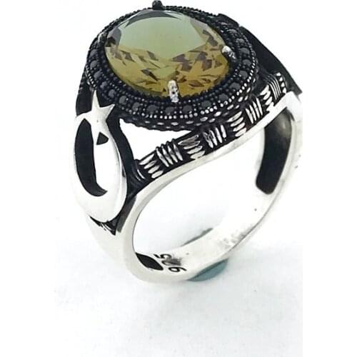 Zultanit Stone the Moon the stars Processing Silver Men 'S Ring