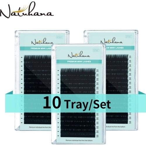 NATUHANA Wholesale 10Cases/Lot Mink Eyelash Eextensions Professional Natural Soft Eye Lash individuals False Eyelashes China