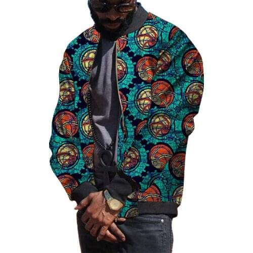 Nigerian Fashion Patterns Men Bomber Jackets Dashiki Coat Male African Print Short Coat Customized