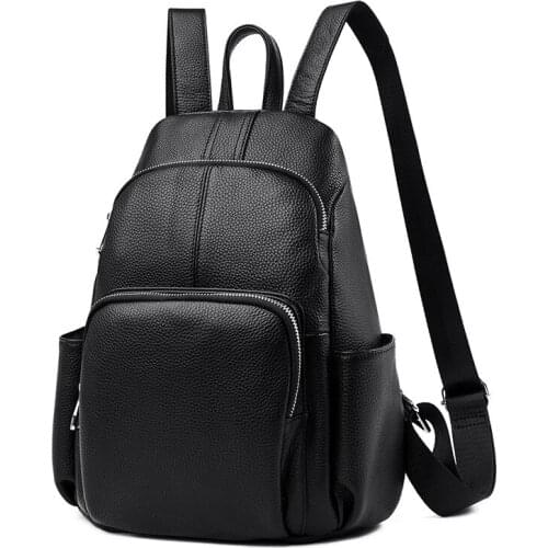 New Genuine Leather Backpack Women Soft Leather Fashion Brand Travel Bag Anti-theft Mini Backpacks Ladies Shoulder Crossbody Bag