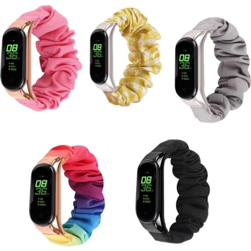 2021 NewFor Mi Band Smart Bracelet 5/6 Generation Printed Hair Tie Strap Elastic Strap