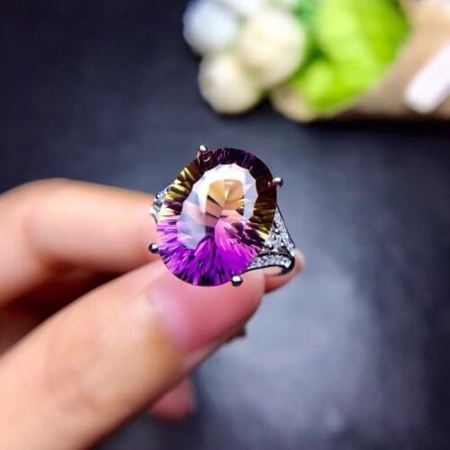 Super beautiful ring Natural amethyst lady ring, 925 silver, novel craftsmanship, beautiful colors