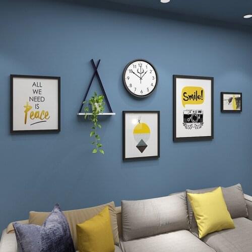 Wedding Picture Frames Classic Wood Photo Frames on the Wall Art Painting Family Clocks Decorative Framework Mariage Couple L