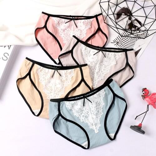 Womens Cotton Panties Plus Size Bow Splicing High Lace Cute Cotton Briefs Sexy Underwear Large Sizes Lingerie for Women 6XL