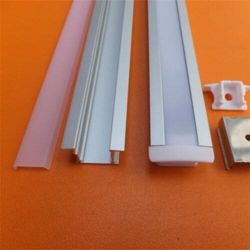 YANGMIN Free Shipping 6.6ft/2M 23x12mm Silver U-Shape Internal Width 12mm LED Aluminum Channel System with Cover, End Caps