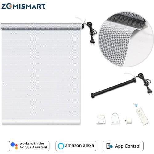 Zemismart Automatic Roller Shutter Tubular Motor with Sunshade Curtain Fabric Tracket Smart Life Tuya Alexa Google Home Control