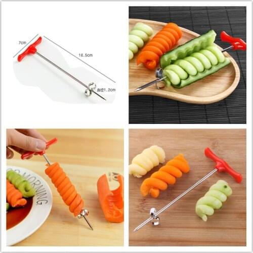 DHL 100pcs Manual Roller Spiral Slicer Radish Potato Tools Vegetable Spiral Cutter Kitchen Accessories Fruit Carving Tool
