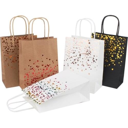 20pc Kraft Paper Bag Gift Packaging Bag Small Paper Bag Gift Bag Brown Paper Bag With Handle Paper Shopping Bag Party Bag