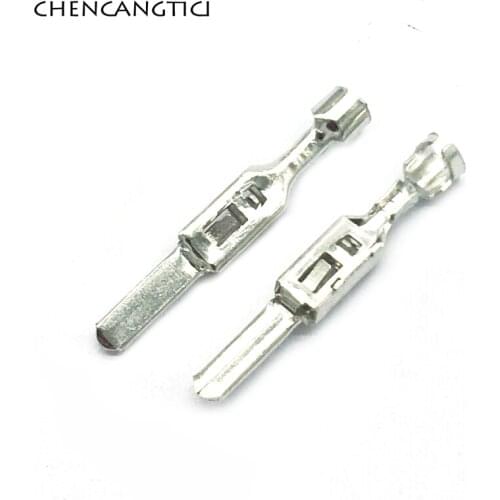 50 Pcs H62 Brass Tinned Wiring Copper Terminals Automotive Connector Male 2.8 MM Pins DJ615C-2.8×0.8A G398