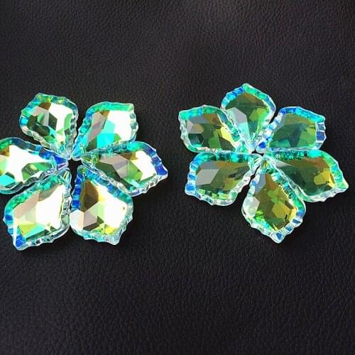 500pcs/lot 38MM AB Color K9 Crystal maple leaf chandelier hanging parts, crystal trimming pendants, Crystal Lamp Accessories