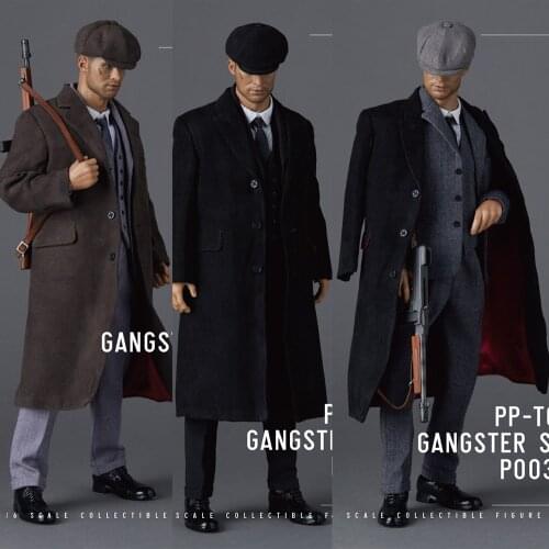 1/6 Scale Male Figure Accessory WWII British Gangster Gentleman 3-piece Retro Suit Clothes Set Model for 12'' Body