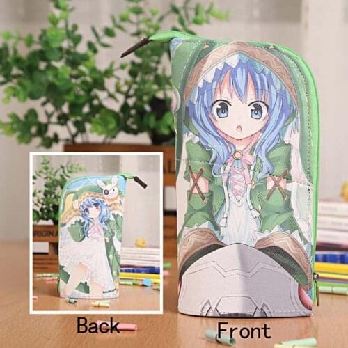 Anime Date A Live Yoshino Waterproof PU Leather Stationery Pouch/Brush Pot/Pen Holder/Pencil Case Bag/Office School Supplies