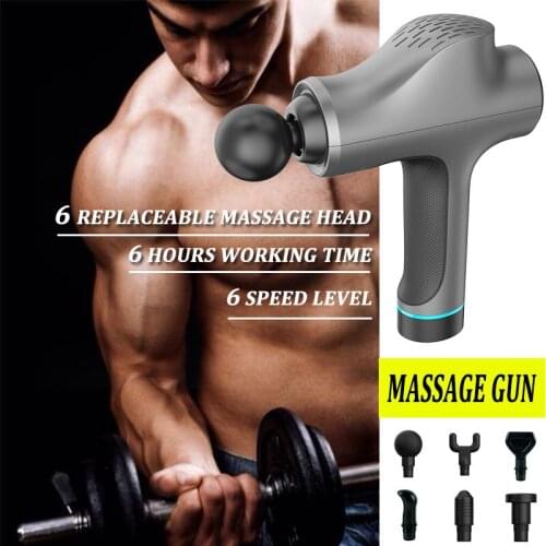 Free 6 Heads Muscle Fascial Massa Massage Gun Deep Tissue Massager Therapy Gun Exercising Muscle Pain Relief Weight Loss Expert