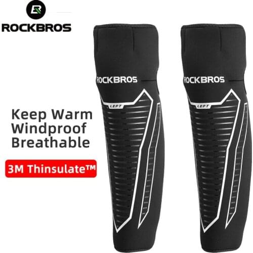 ROCKBROS Fleece Keep Warm Knee Support MTB Road Bicycle Moto 3M Thinsul Windproof Reflective Water Repellent Men Women Kneepads