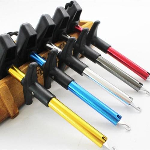 17cm S Size Japan T-Shaped Hook Extractor Portable Metal Fish Lure Hook Extractor with Anti-lost Rope Fishing Tackle