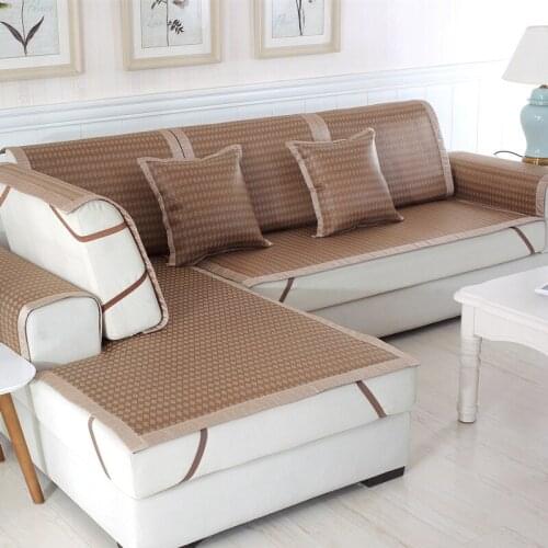 Summer Coolling Breathable Rattan material Sofa Coverl Non Slip Sleeping Mat Armrest Backrest Counch Cover Home Decoration