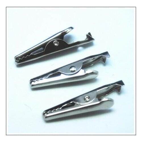 30pcs charms metal crocodile clasps for jewelry making accessories size 35mm silver colors clothes clasps name card clasp