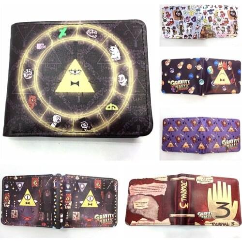 Cute Cartoon Journal Number Bill Cipher Wallet Fashion Student Mens PU Leather Coin Purse Cosplay Short Wallets Cosplay Gift