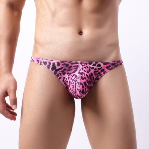 Mens Leopard Briefs Jock Strap Sexy Bugle Pouch Seamless Underwear Slip Homme Lingerie Panties String Underpants Bikini Tanga