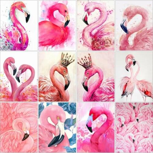 AZQSD Diamond Art Painting Crane Bird Cross Stitch Kits Needlework Rhinestones Diamond Embroidery Animal Mosaic Home Decor