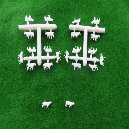 New 100pcs 1:150 Diy N Scale White Cow Model Train Layout Model Building Toys For Park Station Platform Wholesale