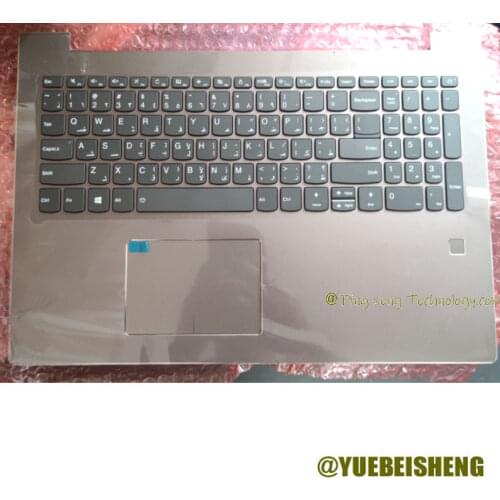 YUEBEISHENG New/Orig For Lenovo ideapad 5000-15 520-15 520-15IKB Palmrest Arabic Keyboard Upper Cover Touchpad,Brown color