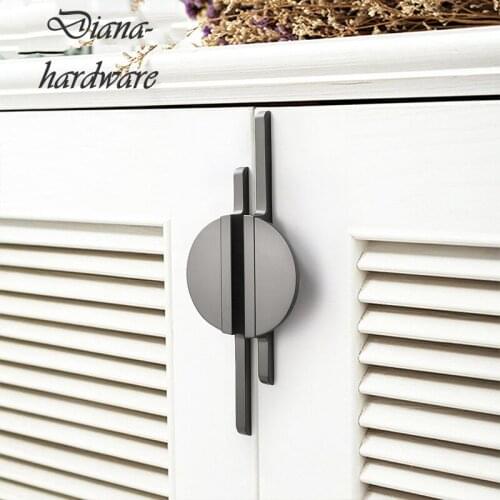 New! Modern Simple Golden Gray Round Counter Cabinet Door Drawer Pulls kitchen Cupboard Door Handle Furniture Handles Hardware