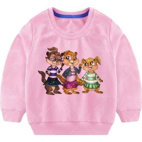 New Sweatshirts for Boy Childrens Sweatshirt Alvin and The Chipmunks Print Tops for Girls Kids Costume Baby Boy Clothes Hoodies