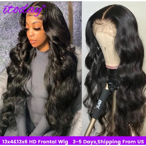 Brazilian Body Wave Lace Front Wig 13x4 HD Lace Frontal Human Hair Wigs For Women Pre Plucked 4x4 Body Wave Lace Closure Wig