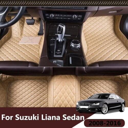 Custom Carpets For Suzuki Liana Sedan 2016 2015 2014 2013 2012 2011 2010 2009 2008 Leather Car Floor Mats Car Styling Foot Pads