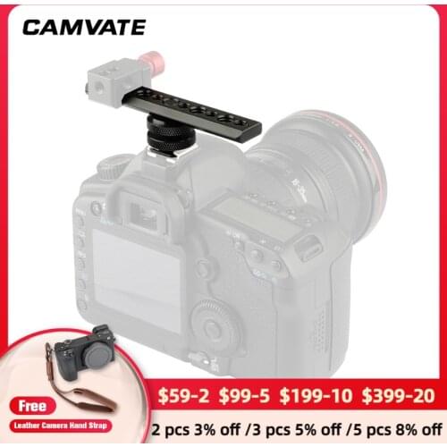 CAMVATE Standard NATO Safety Rail (105mm) With 1/4" & 3/8" Thread Holes & Cold Shoe Mount For Other Shoe Accessories Connecting