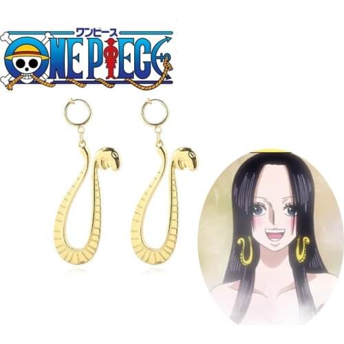 RJ Anime One Piece Snake Drop Earrings Boa Hancock Een Stuk Sauron Cosplay Earring Ear Clip Charm Women Girls Jewelry Gift