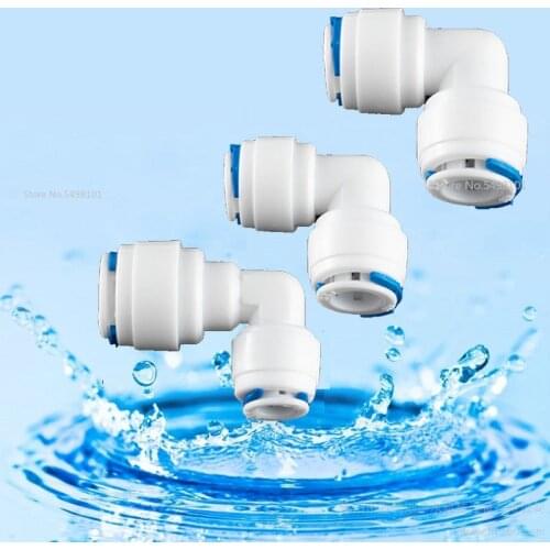 RO Water Elbow Pipe Fitting 1/4" 3/8" OD Hose Connection Reverse Osmosis Plastic Quick Coupling Connector Pure Water Purifies