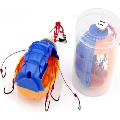 1set Silver Carp Explosion fishhook fishing trackle Bobber Monster with Six Strong Steel Explosion Hooks Fishing Tool