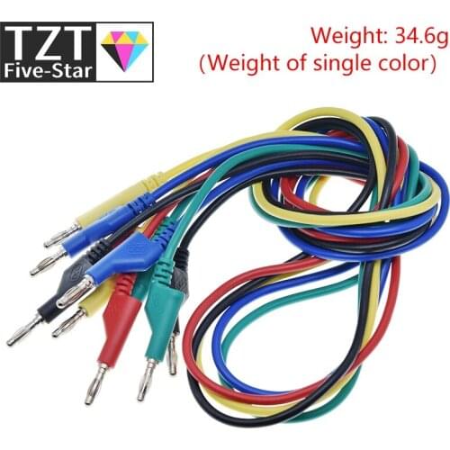 TZT 1M 4mm Banana to Banana Plug Test Cable Lead for Multimeter Red Yellow Black Blue Green 5 Colors